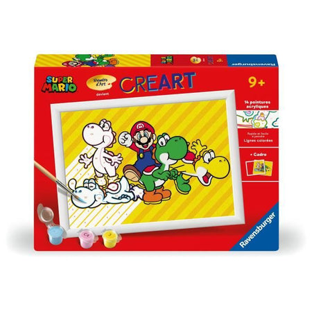 CreArt Kids 18x24cm Super Mario, Kit di pittura con i numeri, Numero d'arte, Età 7+, 25529, Ravensburger