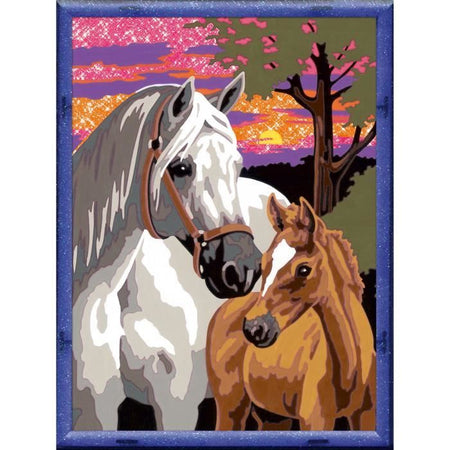 CreArt Kids 18x24cm Cavalli al tramonto, Kit di pittura con i numeri, età 9+, 25809, Ravensburger
