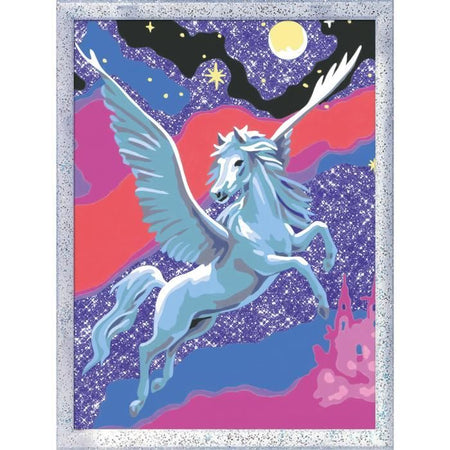 CreArt Kids 18x24 cm Pegaso scintillante, Kit da dipingere con i numeri, Numeri artistici, Dai 7 anni in su, 25830, Ravensburger
