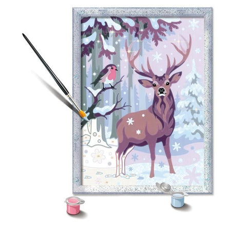 CreArt Kids 18x24cm Romantic Deer, Kit di pittura con i numeri, Numero d'arte, Età 9+, 25831, Ravensburger