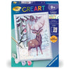 CreArt Kids 18x24cm Romantic Deer, Kit di pittura con i numeri, Numero d'arte, Età 9+, 25831, Ravensburger