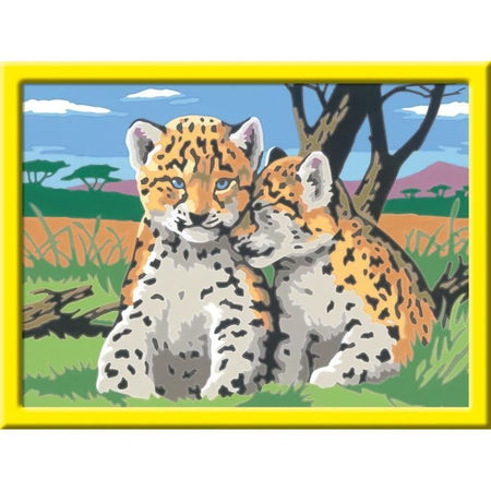 CreArt Kids 18x24cm Piccoli leopardi, Kit di pittura con i numeri, Età 9+, 25832, Ravensburger