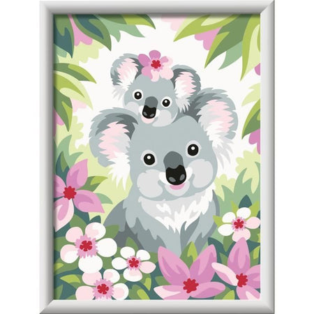 CreArt Kids 18x24cm Koala mamma e bambino, kit da dipingere con i numeri, numeri d'arte, età 9+, 25833, Ravensburger