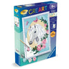 Kit de pintura por números CreArt Kids Unicornio florido (18 x 24 cm), a partir de 9 aos, 25834, Ravensburger