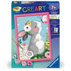 CreArt Kids - Kit de pintura por números Conejo y mariposa (18 x 24 cm), 25836, Ravensburger