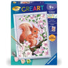 CreArt Kids - Ardilla en primavera (18 x 24 cm), kit para pintar por números, a partir de 9 aos, 25837, Ravensburger