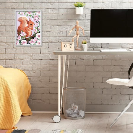 CreArt Kids 18x24 cm Scoiattolo in primavera, Kit da dipingere con i numeri, dai 9 anni in su, 25837, Ravensburger