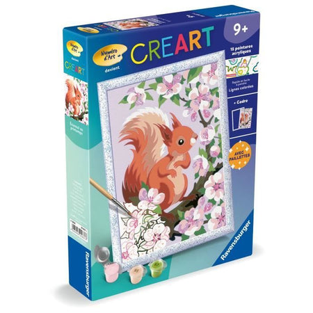 CreArt Kids - Ardilla en primavera (18 x 24 cm), kit para pintar por números, a partir de 9 aos, 25837, Ravensburger