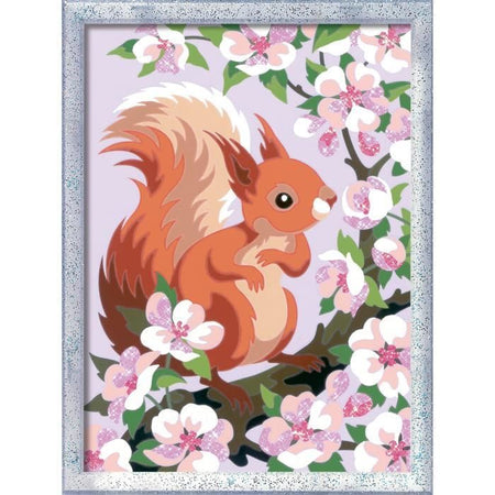 CreArt Kids - Ardilla en primavera (18 x 24 cm), kit para pintar por números, a partir de 9 aos, 25837, Ravensburger