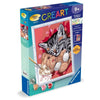 CreArt Kids 18x24cm Gattino e Orsetto, Kit da dipingere con i numeri, Età 9+, 25838, Ravensburger