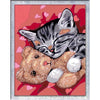 CreArt Kids 18x24cm Gattino e Orsetto, Kit da dipingere con i numeri, Età 9+, 25838, Ravensburger