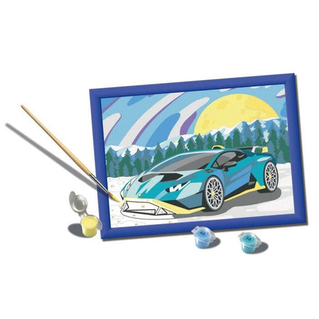 CreArt Kids 18x24cm Lamborghini, Kit di pittura con i numeri, Numero d'arte, Età 7+, 25842, Ravensburger