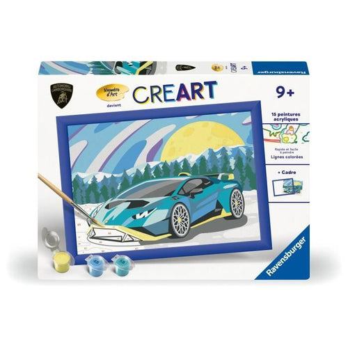 Kit de pintura por números CreArt Kids Lamborghini de 18 x 24 cm, Art Number, a partir de 7 aos, 25842, Ravensburger
