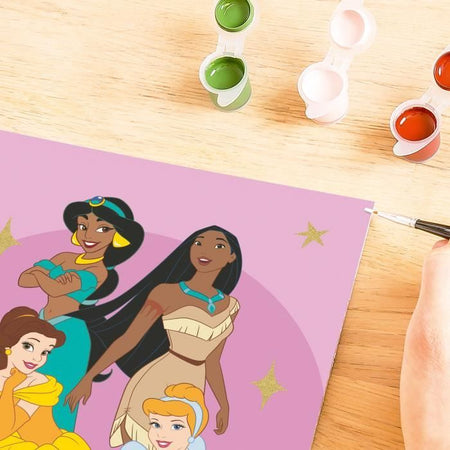 CreArt Kids 18x24 cm Principesse Disney, Kit da dipingere con i numeri, dai 7 anni in su, 25843, Ravensburger