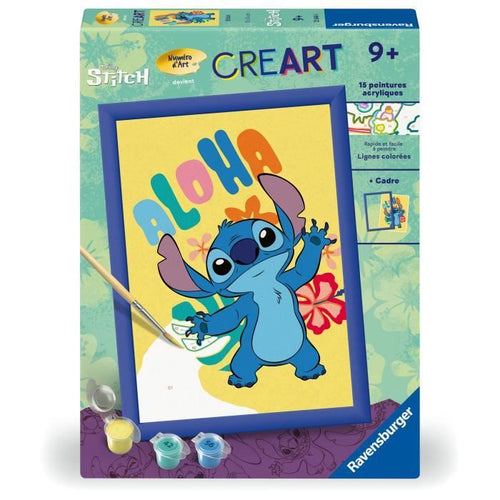 CreArt Kids 18x24cm Stitch, Kit di pittura con i numeri, dai 7 anni in su, 25844, Ravensburger