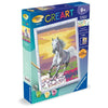 CreArt Kids 18x24 cm Cavallo nel prato, Kit da dipingere con i numeri, Numero d'arte, Dai 7 anni in su, 25845, Ravensburger