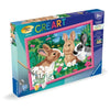 CreArt Kids 31x21cm Conigli nel prato, Kit di pittura con i numeri, età 9+, 25847, Ravensburger