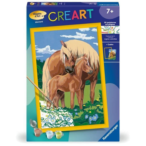 CreArt Kids - Caballos orgullosos (31 x 21 cm), kit de pintura por números, 7 aos en adelante, 25850, Ravensburger