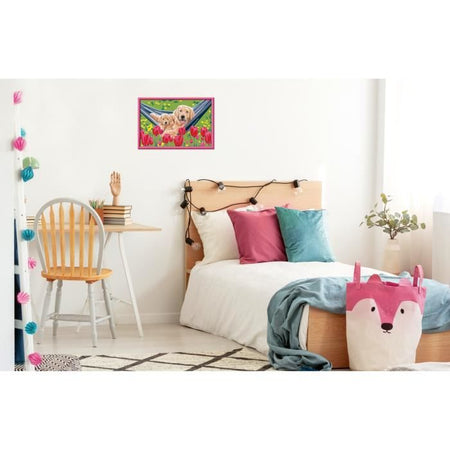 CreArt Kids 31x21cm Labrador e Tulipani, Kit Dipingi con i Numeri, Età 7+, 25852, Ravensburger