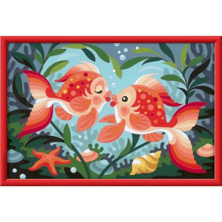 CreArt Kids - Kit de pintura por números "Besos de pez" (31 x 21 cm), 25853, Ravensburger