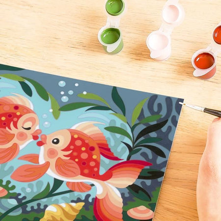 CreArt Kids - Kit de pintura por números "Besos de pez" (31 x 21 cm), 25853, Ravensburger