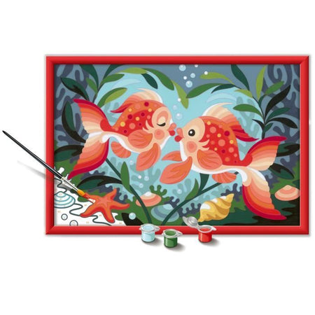 CreArt Kids - Kit de pintura por números "Besos de pez" (31 x 21 cm), 25853, Ravensburger