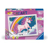 Kit de pintura por números CreArt Kids Unicornio neón de 18 x 24 cm, a partir de 7 aos, 25904, Ravensburger