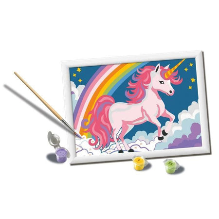 Kit de pintura por números CreArt Kids Unicornio neón de 18 x 24 cm, a partir de 7 aos, 25904, Ravensburger