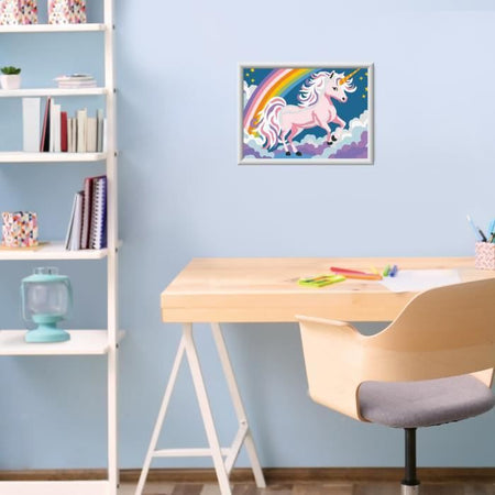 Kit de pintura por números CreArt Kids Unicornio neón de 18 x 24 cm, a partir de 7 aos, 25904, Ravensburger