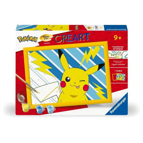 Kit de pintura por números CreArt Kids Pikachu Lightning Bolt (18 x 24 cm), a partir de 7 aos, 25905, Ravensburger