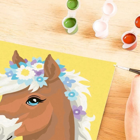 CreArt Kids Caballo florido de 18 x 24 cm, kit de pintura por números, Art Number, a partir de 7 aos, 25906, Ravensburger