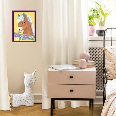 CreArt Kids Caballo florido de 18 x 24 cm, kit de pintura por números, Art Number, a partir de 7 aos, 25906, Ravensburger
