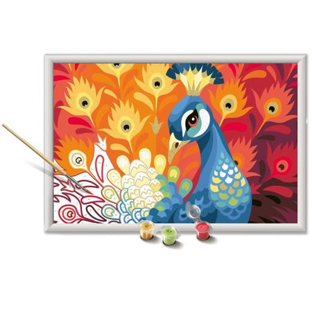 CreArt Kids 31x21cm Pavone, Kit di pittura con i numeri, dai 9 anni in su, 25907, Ravensburger