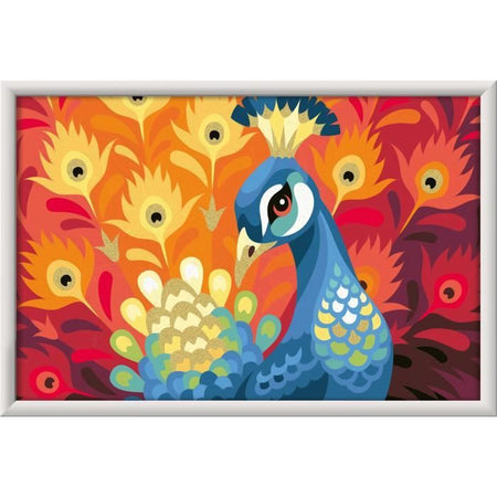 CreArt Kids Pavo Real 31x21cm, Kit de pintura por números, Edades 9+, 25907, Ravensburger