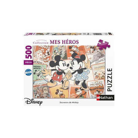 Nathan-Puzzle 500 pezzi-Topolino/Disney Memories-Adulti e bambini dai 12 anni-Puzzle di qualità Premium-12000969