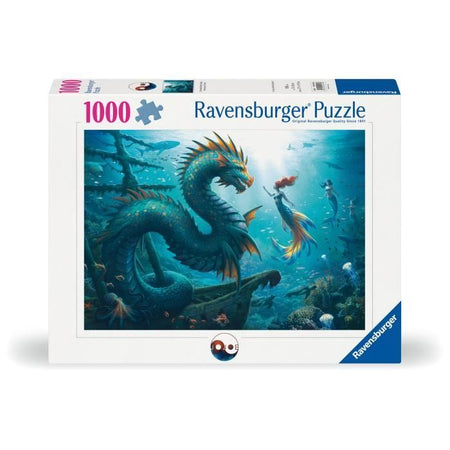 Puzzle da 1000 pezzi: Drago, sirena e tartarughe marine, dai 14 anni in su, Monster, 12001434, Ravensburger