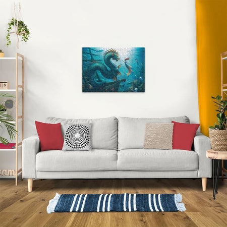 Puzzle da 1000 pezzi: Drago, sirena e tartarughe marine, dai 14 anni in su, Monster, 12001434, Ravensburger