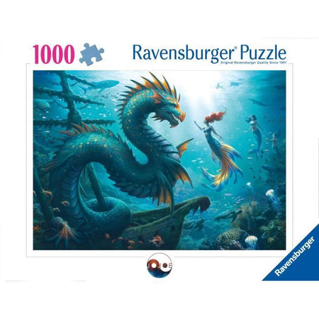 Puzzle da 1000 pezzi: Drago, sirena e tartarughe marine, dai 14 anni in su, Monster, 12001434, Ravensburger