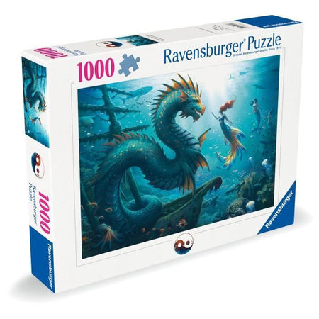 Puzzle da 1000 pezzi: Drago, sirena e tartarughe marine, dai 14 anni in su, Monster, 12001434, Ravensburger