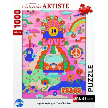 Puzzle da 1000 pezzi stile Hippie / Cha Cha Pop, età 14 anni, puzzle di qualità premium, collezione Artist, 12001443, Nathan