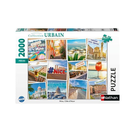Puzzle da 2000 pezzi, Nizza, Costa Azzurra, Adulti e bambini dai 14 anni, Urban Collection, Francia, 12001613, Nathan