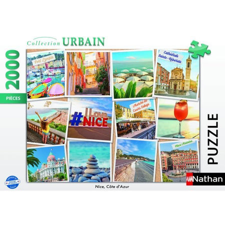 Puzzle da 2000 pezzi, Nizza, Costa Azzurra, Adulti e bambini dai 14 anni, Urban Collection, Francia, 12001613, Nathan