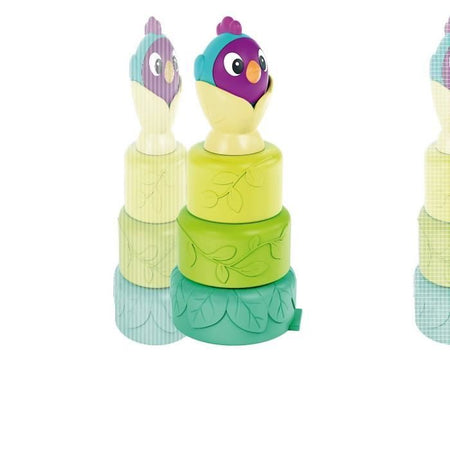 Ravensburger -PLAY + - Bicchieri impilabili uccellini 3 in 1 - A partire da 6 mesi - Versione francese - 34007