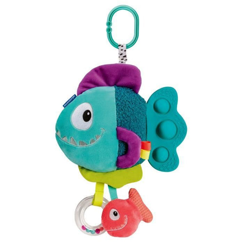 Ravensburger -PLAY + - Peluche piranha pop-it blu - Dalla nascita - Versione francese - 34016