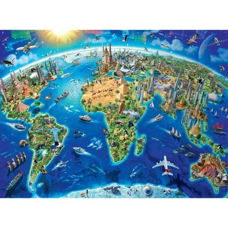 Puzzle 300 p XXL - Mappa dei monumenti del mondo