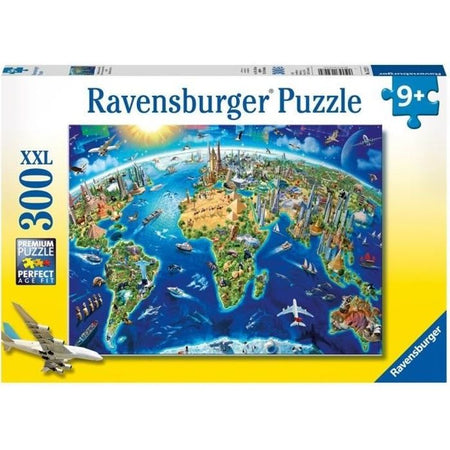 Puzzle 300 p XXL - Mappa dei monumenti del mondo