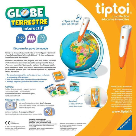 Ravensburger-tiptoi Mappamondo terrestre interattivo-4005556001910-dai 7 anni in su