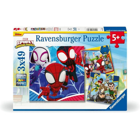 Ravensburger-SPIDERMAN-Puzzle 3x49 pezzi - Spidey, il web shooter-4005556057306-Dai 5 anni in su
