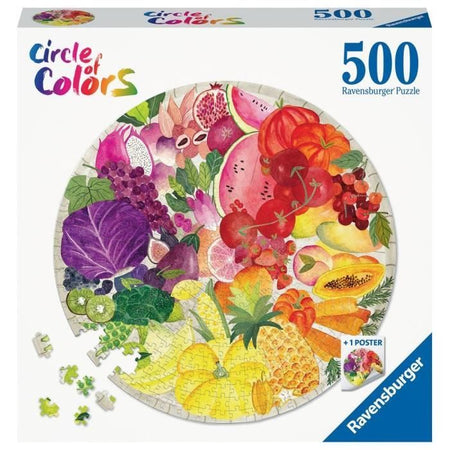 Ravensburger - Puzzle Rotondo 500 Pezzi - Frutta e Verdura (Cerchio dei Colori)