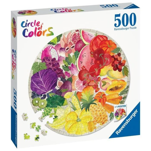 Ravensburger - Puzzle Rotondo 500 Pezzi - Frutta e Verdura (Cerchio dei Colori)